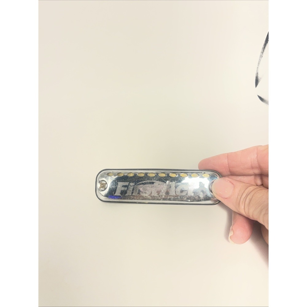 Vintage 1980s First Act 10 hole Learn & Play Harmonica Chromed Silver 4"L